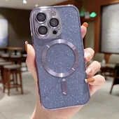 Силиконовый чехол "Shining Plating" with MagSafe для iPhone 13 Pro Max Фиолетовый