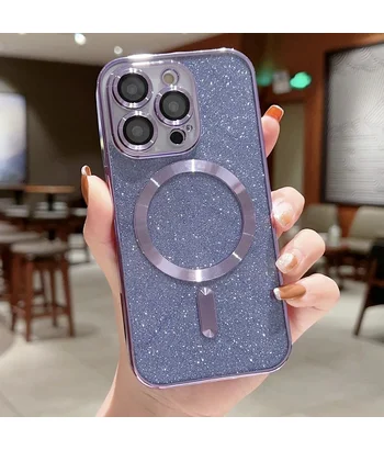 Силиконовый чехол "Shining Plating" with MagSafe для iPhone 13 Pro Max Фиолетовый Силиконовый чехол "Shining Plating" with MagSafe для iPhone 13 Pro Max Фиолетовый