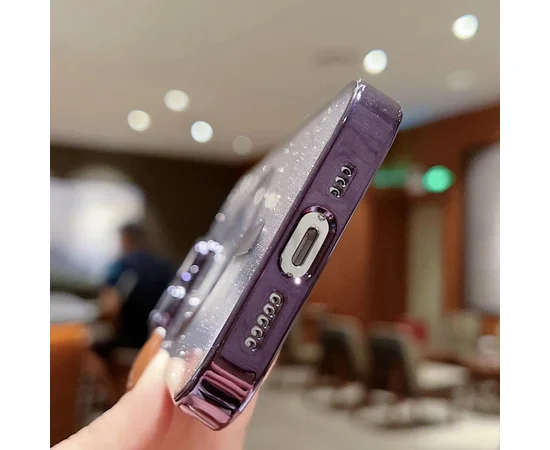Силіконовий чохол "Shining Plating" with MagSafe для iPhone 14 Темно-Фіолетовий