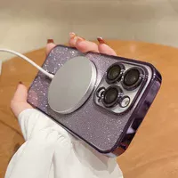 Силіконовий чохол "Shining Plating" with MagSafe для iPhone 13 Pro Max Темно-фіолетовий