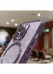 Силіконовий чохол "Shining Plating" with MagSafe для iPhone 14 Темно-Фіолетовий