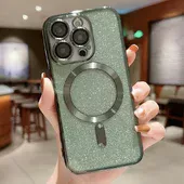 Силіконовий чохол "Shining Plating" with MagSafe для iPhone 15 Pro Зелений