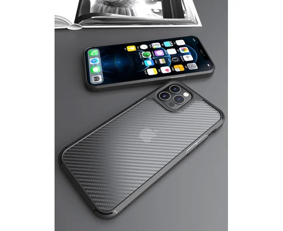 Противоударный чехол "Carbon Matte" для iPhone 13 Pro Max Черный