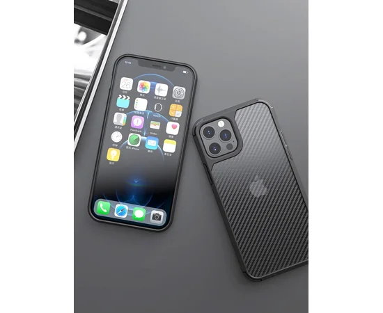 Противоударный чехол "Carbon Matte" для iPhone 13 Pro Max Черный