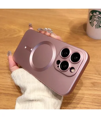 Силіконовий чохол "Luxury Matte" with MagSafe для Apple iPhone 15 Pro Рожевий