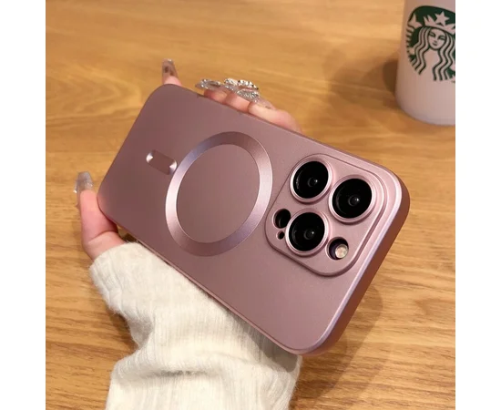 Силиконовый чехол "Luxury Matte" with MagSafe для Apple iPhone 15 Pro Max Розовый