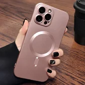 Силиконовый чехол "Luxury Matte" with MagSafe для Apple iPhone 15 Pro Розовый