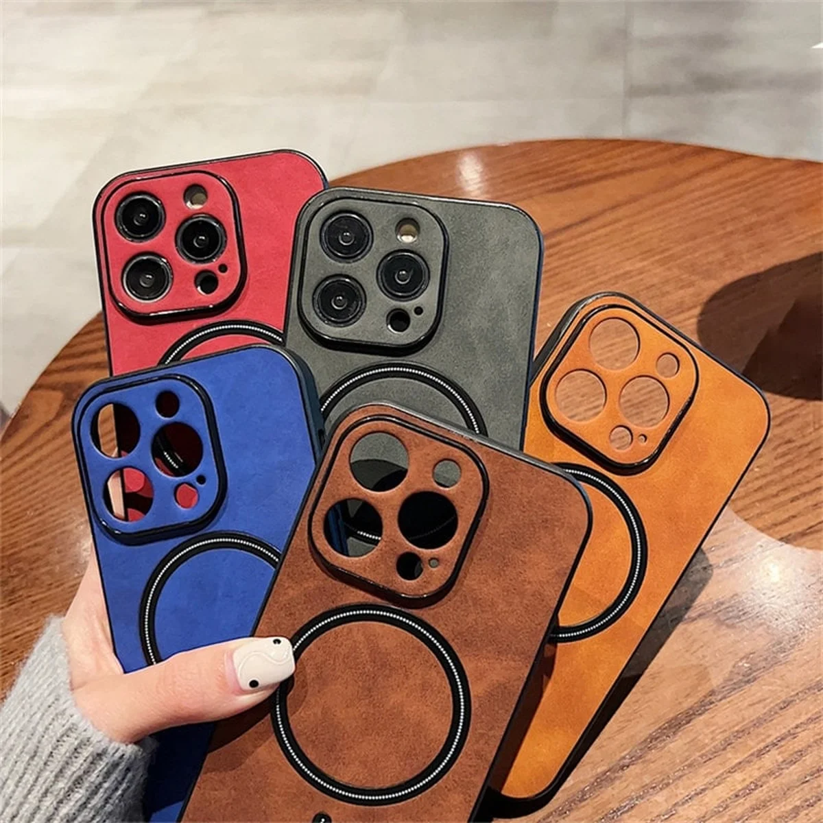TPU+PC чохол "Luxury Leather" with MagSafe для Apple iPhone 11 Pro Max Сірий