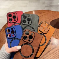 TPU+PC чехол "Luxury Leather" with MagSafe для Apple iPhone 13 Pro Max Коричневый