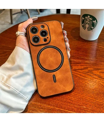 TPU+PC чохол "Luxury Leather" with MagSafe для Apple iPhone 14 Pro Max Світло-коричневий TPU+PC чохол "Luxury Leather" with MagSafe для Apple iPhone 14 Pro Max Світло-коричневий