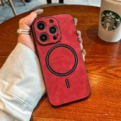 TPU+PC чехол "Luxury Leather" with MagSafe для Apple iPhone 11 Pro Max Красный