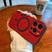 TPU+PC чехол "Luxury Leather" with MagSafe для Apple iPhone 11 Pro Max Красный