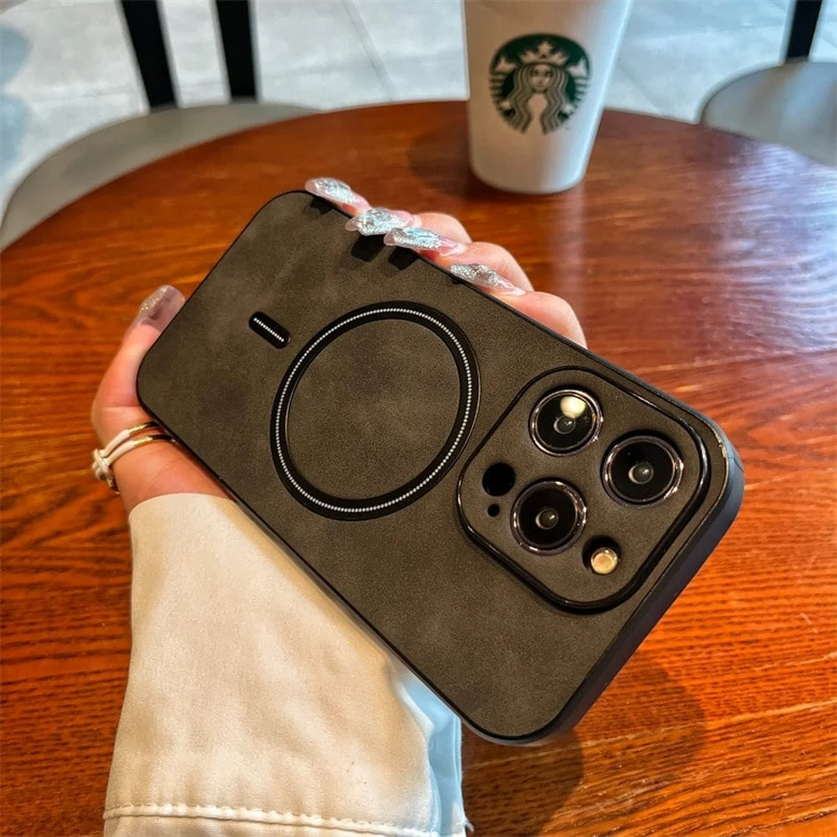 TPU+PC чохол "Luxury Leather" with MagSafe для Apple iPhone 11 Pro Max Сірий