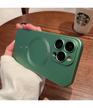 Силиконовый чехол "Luxury Matte" with MagSafe для Apple iPhone 15 Pro Max Зеленый