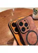 TPU+PC чехол "Luxury Leather" with MagSafe для Apple iPhone 13 Pro Коричневый