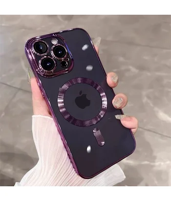 Силіконовий чохол "Transparent Plating" with MagSafe для Apple iPhone 13 Pro Max Фіолетовий Силіконовий чохол "Transparent Plating" with MagSafe для Apple iPhone 13 Pro Max Фіолетовий