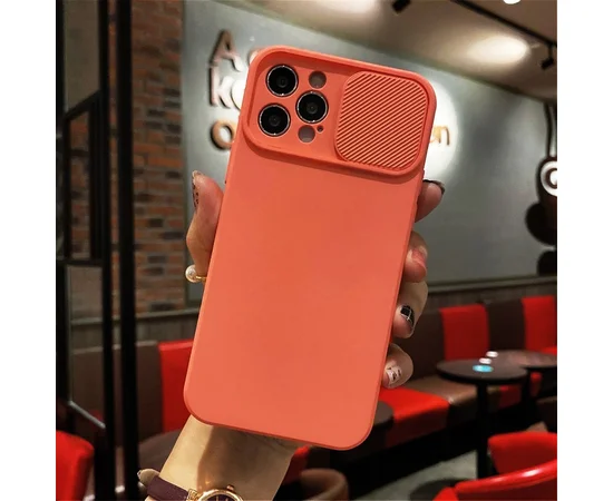 Силиконовый чехол "Lens Protection" для iPhone 14 Pro Max Розово-оранжевый