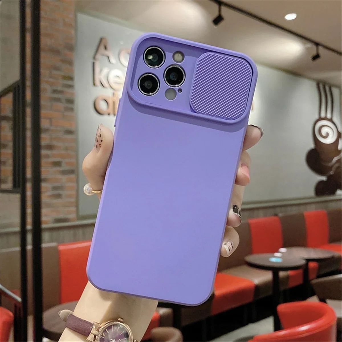 Силиконовый чехол "Lens Protection" для iPhone 14 Pro Max Фиолетовый