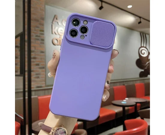 Силиконовый чехол "Lens Protection" для iPhone 14 Pro Max Фиолетовый
