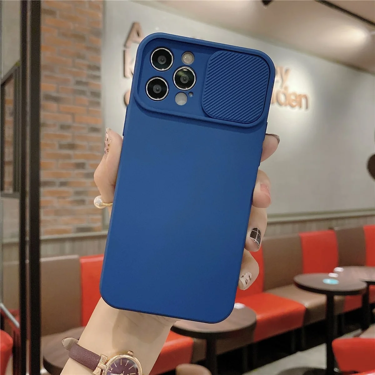 Силиконовый чехол "Lens Protection" для iPhone 14 Pro Max Синий