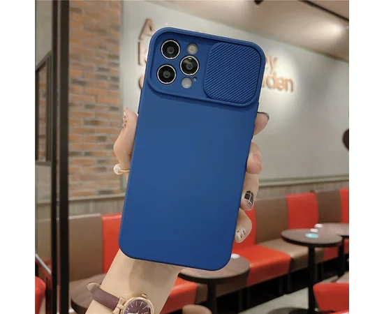 Силиконовый чехол "Lens Protection" для iPhone 14 Pro Max Синий