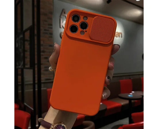 Силиконовый чехол "Lens Protection" для iPhone 14 Pro Max Оранжевый