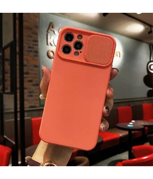 Силіконовий чохол "Lens Protection" для iPhone 14 Pro Max Рожево-помаранчевий