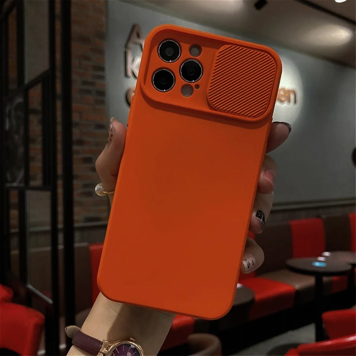 Силіконовий чохол "Lens Protection" для iPhone 14 Pro Max Помаранчевий