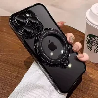 Силиконовый чехол "Transparent Standing" с подставкой для iPhone 12 Pro Max Черный