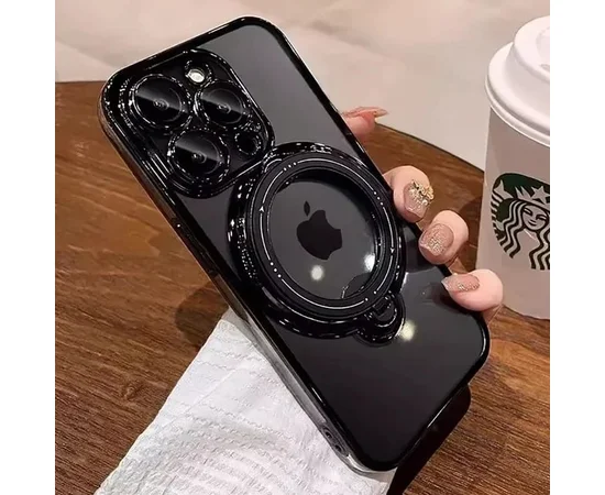 Силиконовый чехол "Transparent Standing" с подставкой для iPhone 12 Pro Max Черный