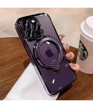Силиконовый чехол "Transparent Standing" с подставкой для iPhone 12 Pro Фиолетовый