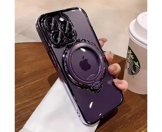 Силиконовый чехол "Transparent Standing" с подставкой для iPhone 12 Pro Max Фиолетовый
