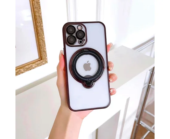 Силиконовый чехол "Transparent Standing" с подставкой для iPhone 12 Pro Max Черный