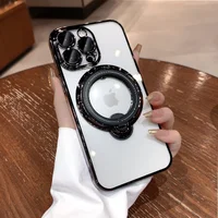 Силиконовый чехол "Transparent Standing" с подставкой для iPhone 12 Pro Max Черный