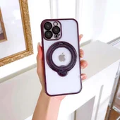 Силиконовый чехол "Transparent Standing" с подставкой для iPhone 12 Pro Фиолетовый