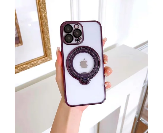 Силиконовый чехол "Transparent Standing" с подставкой для iPhone 12 Pro Max Фиолетовый