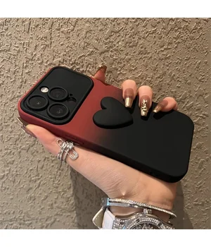 Силиконовый чехол "Black Heart" для iPhone 13 Pro Max Бордовый