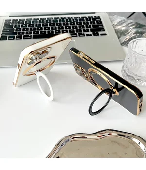 Силиконовый чехол "Plating Silicone" с подставкой для iPhone 12 Pro Max Фиолетовый