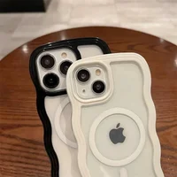 Силиконовый чехол "Wavy Lines" with MagSafe для Apple iPhone 14 Pro Черный