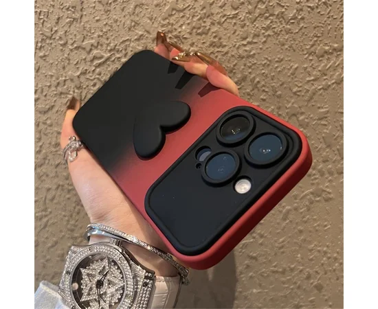 Силиконовый чехол "Black Heart" для iPhone 14 Pro Бордовый