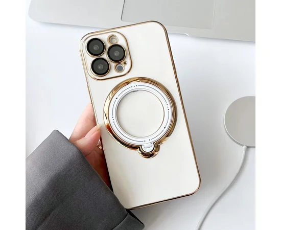 Силиконовый чехол "Plating Silicone" с подставкой для iPhone 12 Pro Max Белый