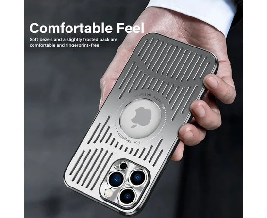 Алюминиевый чехол "Metal Heat" Case with MagSafe для Apple iPhone 14 Pro Max Черный