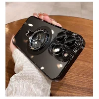 Пластиковый чехол "Transparent ring" MagSafe с подставкой для iPhone 14 Pro Max Черный