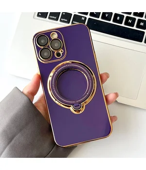 Силиконовый чехол "Plating Silicone" с подставкой для iPhone 12 Pro Max Фиолетовый