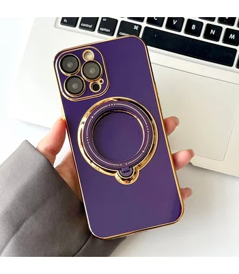 Силіконовий чохол "Plating Silicone" з підставкою для iPhone 14 Pro Max Фіолетовий