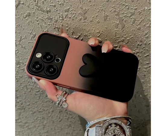 Силиконовый чехол "Black Heart" для iPhone 15 Pro Max Коричневый