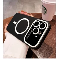 Противоударный чехол "Matte Larg" Case with MagSafe для Apple iPhone 15 Pro Max Черный