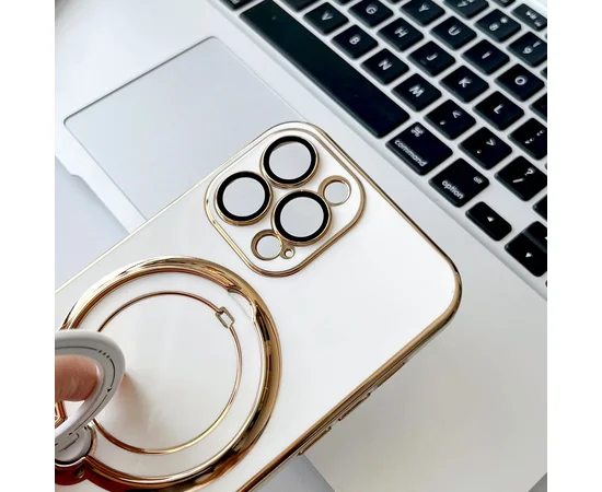 Силиконовый чехол "Plating Silicone" с подставкой для iPhone 12 Pro Max Белый