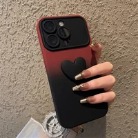 Силиконовый чехол "Black Heart" для iPhone 14 Pro Max Бордовый