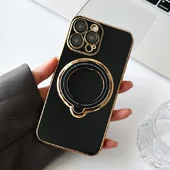 Силиконовый чехол "Plating Silicone" с подставкой для iPhone 14 Pro Черный